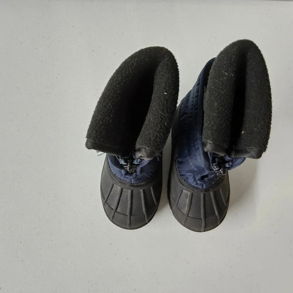 RBX Snow Boots Winter‎ Puffer Zipper Toddler Boots Black Blue Size 5